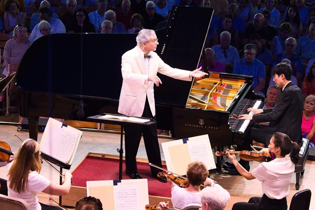 Fabio Luisi conducts the BSO at Tanglewood, July 12, 2026; Hilary Scott/BSO photo.